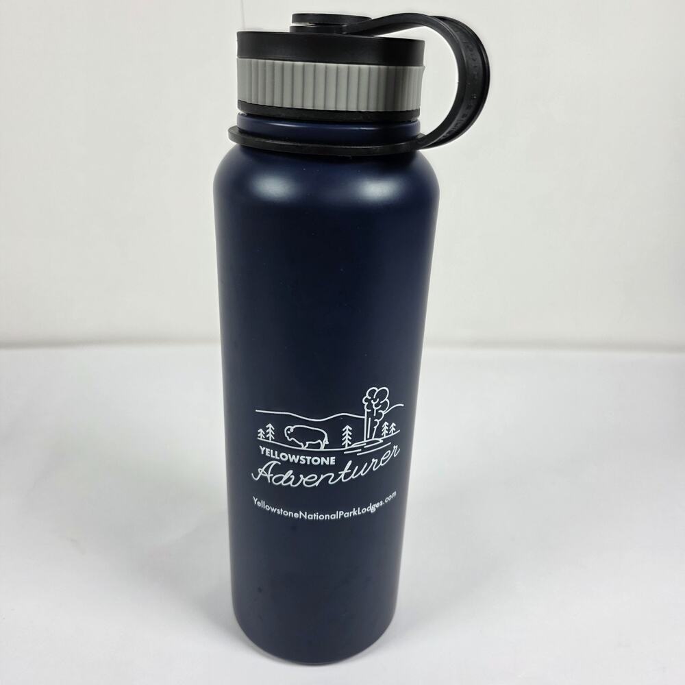 Yellowstone National Park Navy Blue Insulated Water Bottle 32oz Adventure Travel